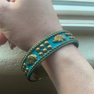 Boho turquoise brass bracelet